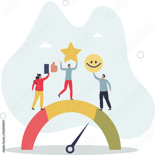Employee engagement, commitment or motivation to success with company, staff dedication or job satisfaction. character life .