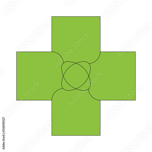 cross medical overlay logo design vector sign
