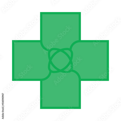 cross medical overlay logo design vector sign