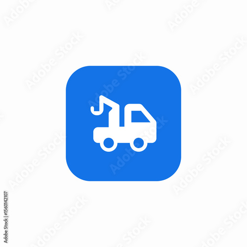hook lift truck vehicle icon sign vector