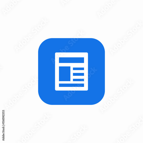 newspaper page cotent icon sign vector