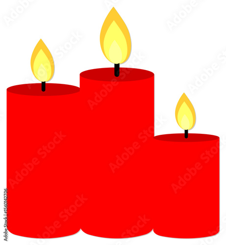 Christmas candle icon, Xmas isolated symbol, vector 