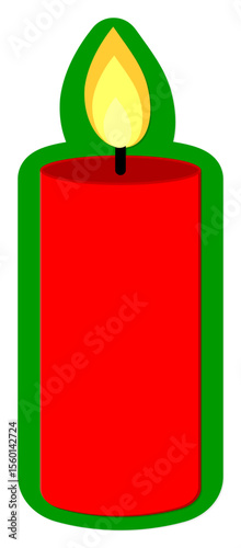 Christmas candle icon, Xmas isolated symbol, vector 