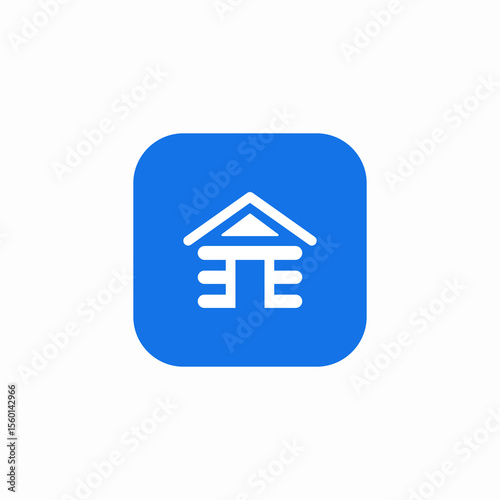 wooden home icon sign vector