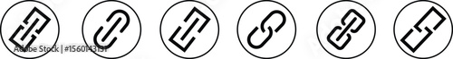 Attachment link icon set, Internet URL webpage url link vector. Chain, link symbol collection isolated on transparent background, Paperclip Hyperlink Icon. link From contact and communication device.