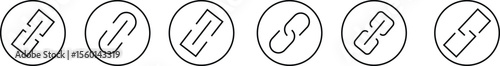 Attachment link icon set, Internet URL webpage url link vector. Chain, link symbol collection isolated on transparent background, Paperclip Hyperlink Icon. link From contact and communication device.