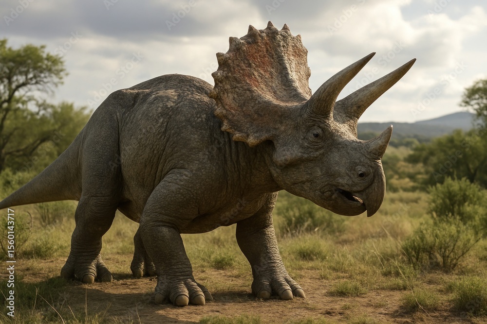 Fototapeta premium Majestic triceratops in nature