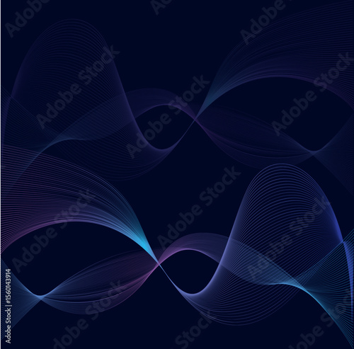 Pink and Green Gradient Ribbon with Deep Blue abstruct background design