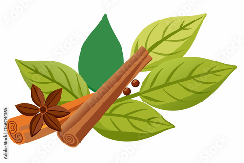 Ideal for food packaging, culinary blogs, natural health products, herbal medicine advertisements, and spice-related branding