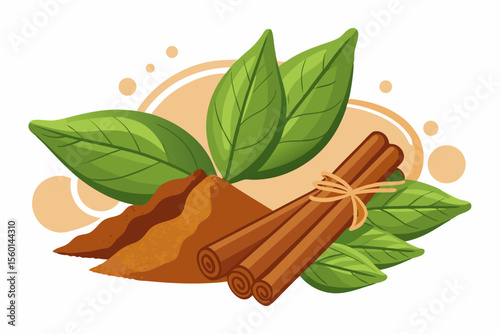 Ideal for food packaging, culinary blogs, natural health products, herbal medicine advertisements, and spice-related branding