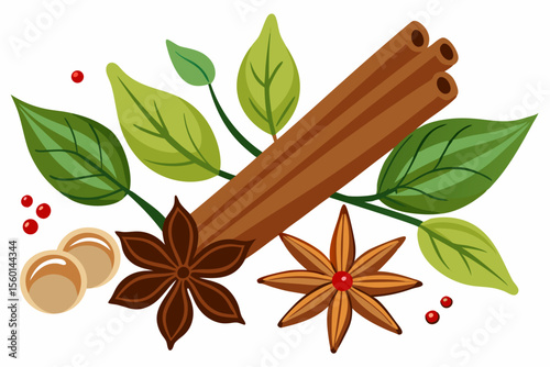 Ideal for food packaging, culinary blogs, natural health products, herbal medicine advertisements, and spice-related branding