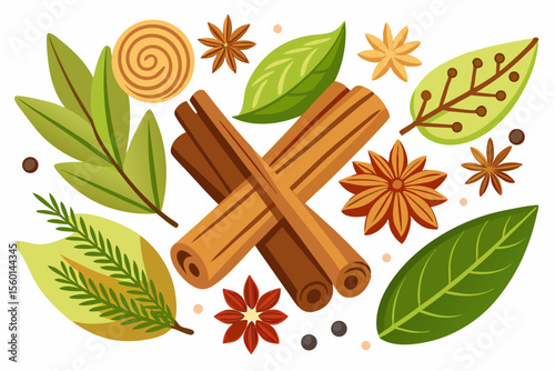 Ideal for food packaging, culinary blogs, natural health products, herbal medicine advertisements, and spice-related branding