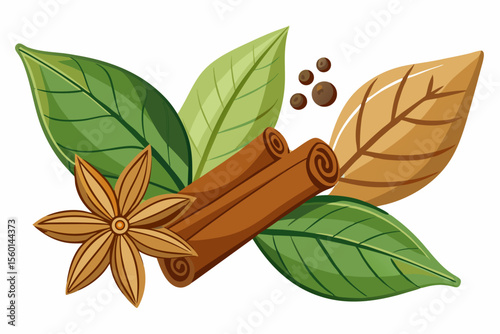 Ideal for food packaging, culinary blogs, natural health products, herbal medicine advertisements, and spice-related branding