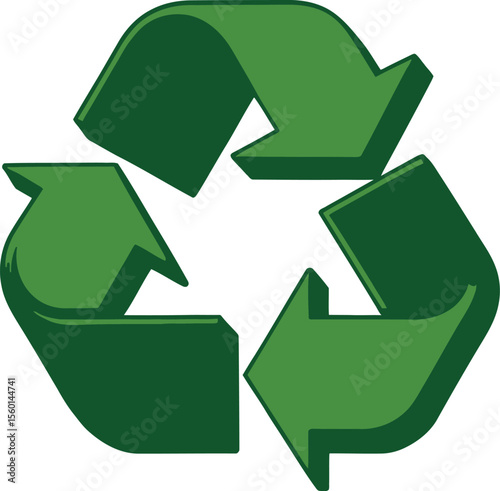 Recycling symbol green arrows eco friendly environment sustainability waste management conservation concept