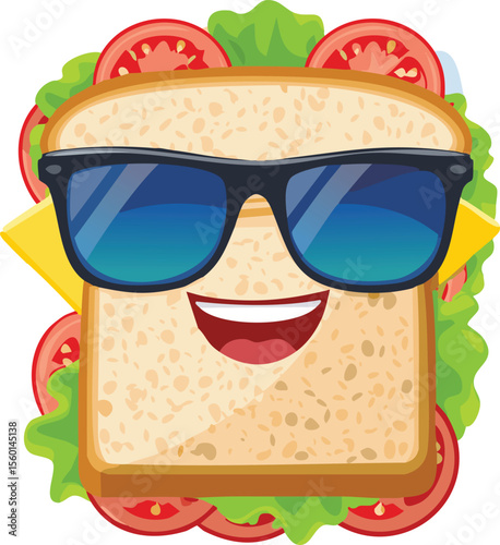 Cool Sandwich Wearing Sunglasses and Relaxing in Style