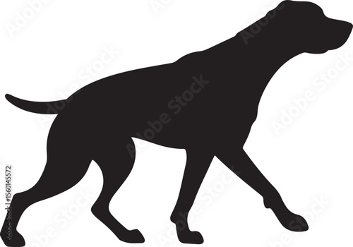 Silhouette of Dog Walking for Logo Design