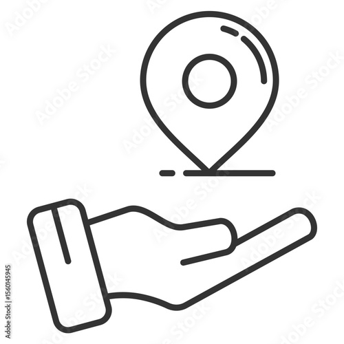Location Outline Icon Element For Design