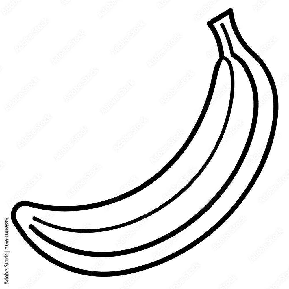 Hanging Banana Bunch Line Art – White Background Vector Hanging Banana Bunch Line Art – White Background Vector