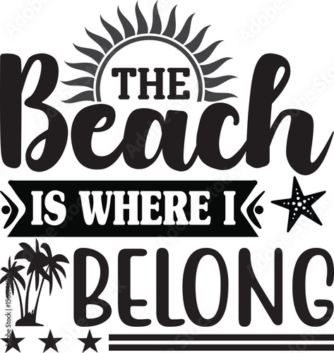 the beach is where i belong, summer svg design