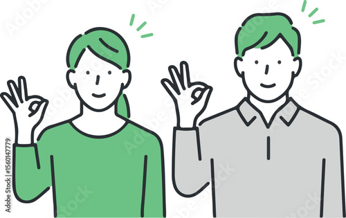 Male workers good pointing