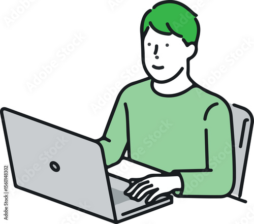 A business man working on a laptop