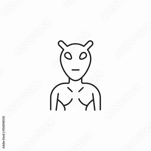 alien costume icon sign vector