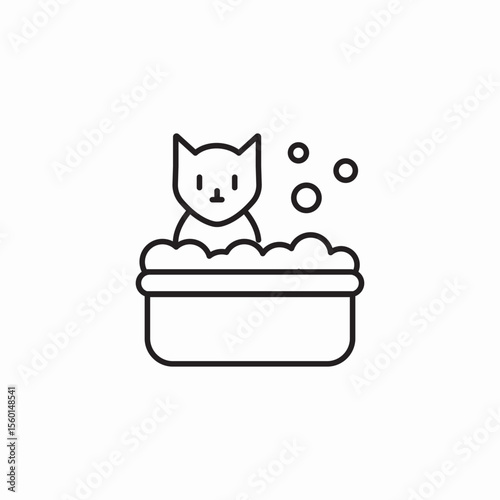 cat bath icon sign vector