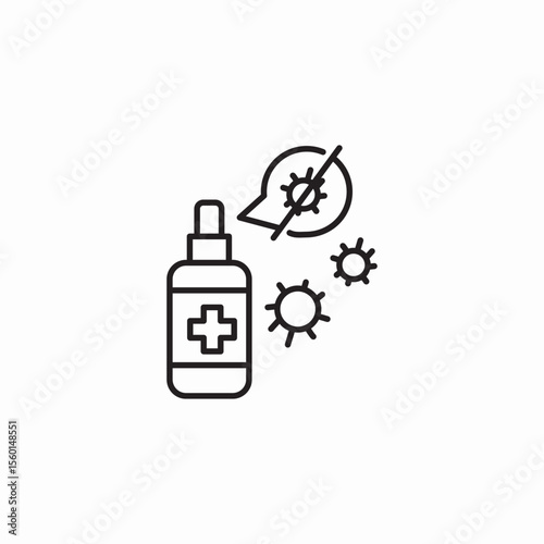 antibacterial spray icon sign vector