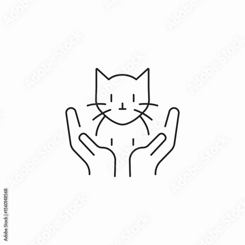 cat caring icon sign vector