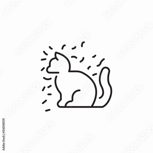 cat fur icon sign vector