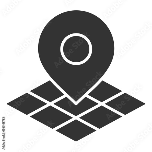 Land Glyph Icon Element For Design