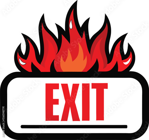 Red emergency fire exit sign with running man pictogram a universally recognized symbol for safety and evacuation isolated on white background