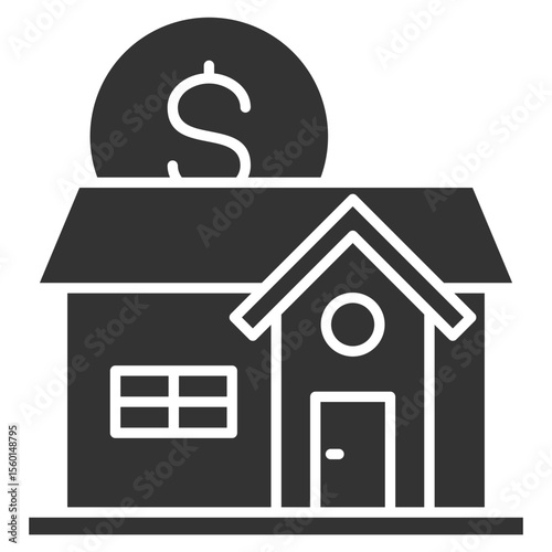 Mortgage Glyph Icon Element For Design