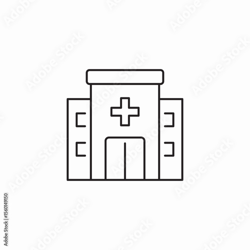 hospital building icon sign vector