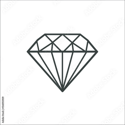 Minimal diamond icon with a sleek geometric shape.

