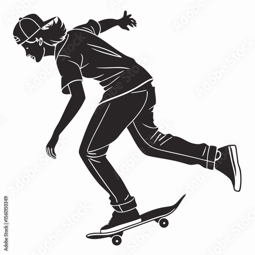 Dynamic Skateboarding Silhouette: Action & Style