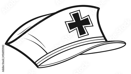 Nurse hat vector graphic medical healthcare uniform hospital aid nursing profession illustration design 100