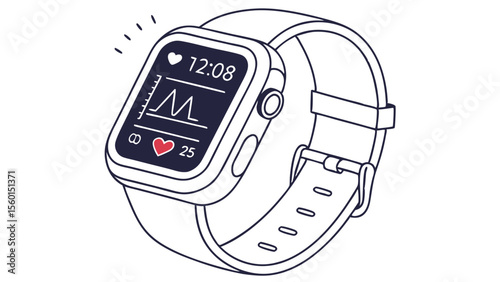 Smartwatch fitness tracker with heart rate monitor and health app for wellness and activity tracking device