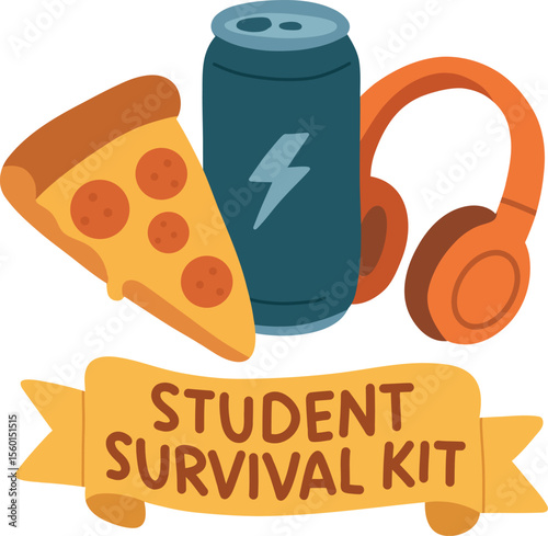 Cartoon Student Survival Kit 