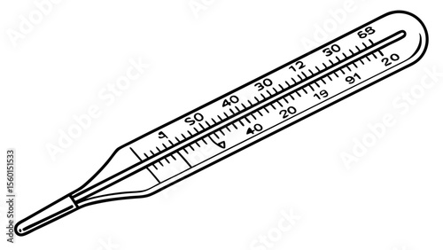 Body temperature thermometer medical equipment for health checkup and fever detection illustration tool