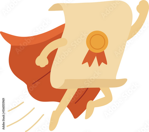 Cartoon Diploma with Cape