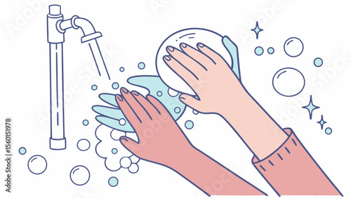 Hand washing hygiene tips for preventing virus spread and staying healthy with clean hands and soap use