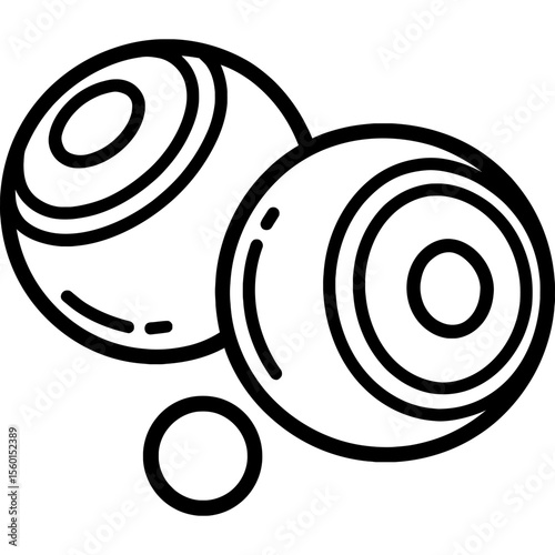 Lawn bowling set outline icon vector