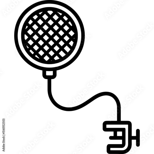 Pop filter outline icon vector