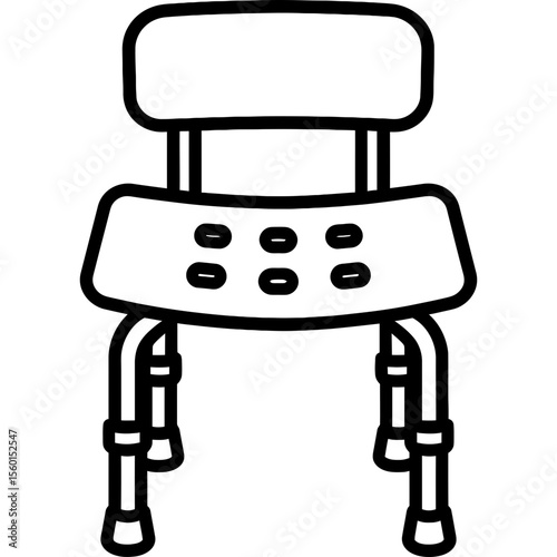 Shower chair outline icon vector