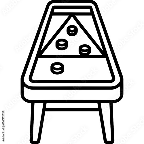 Table shuffleboard outline icon vector
