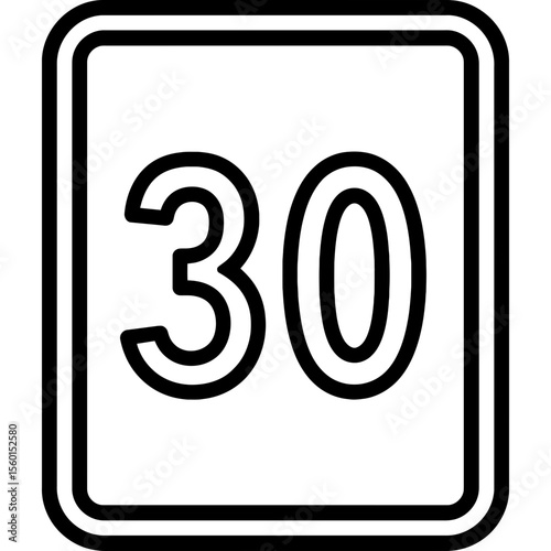 Speed limit sign outline icon vector