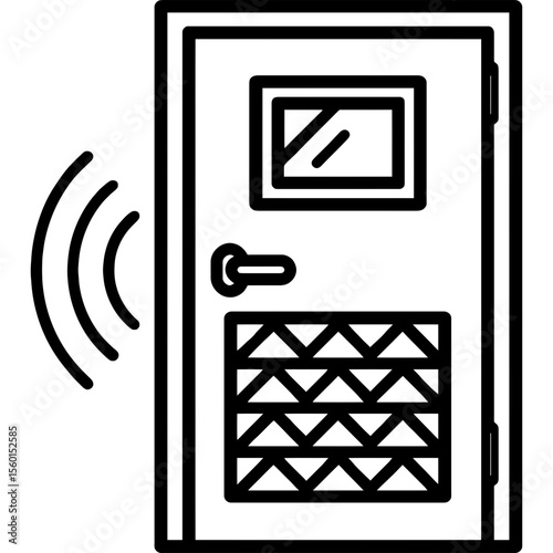 Soundproofing door outline icon vector