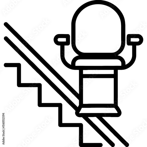 Stair lift outline icon vector