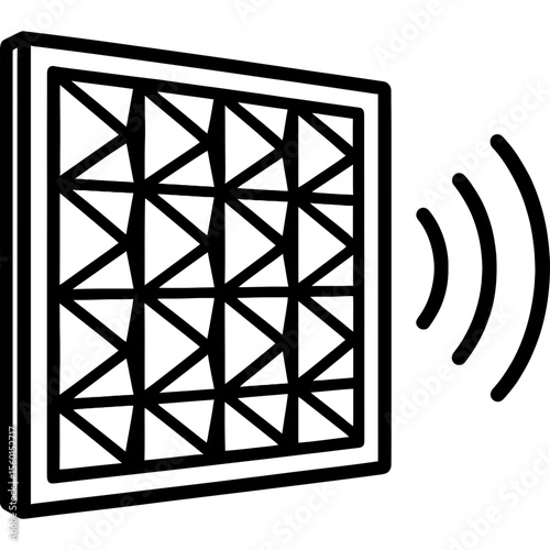 Acoustic foam panels outline icon vector